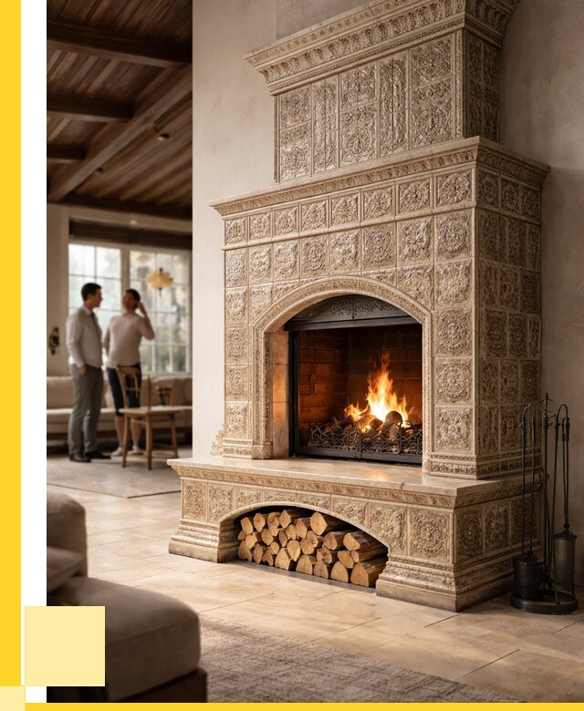 Купить изразцовый камин в Чите от 258750 р. | ЭриданЧта