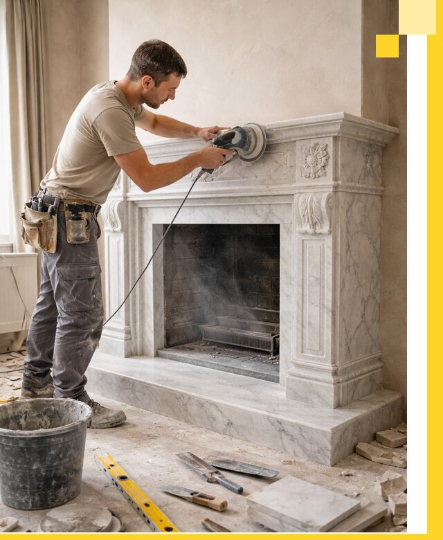 Изготовление и установка мраморных каминов в Чите под ключ