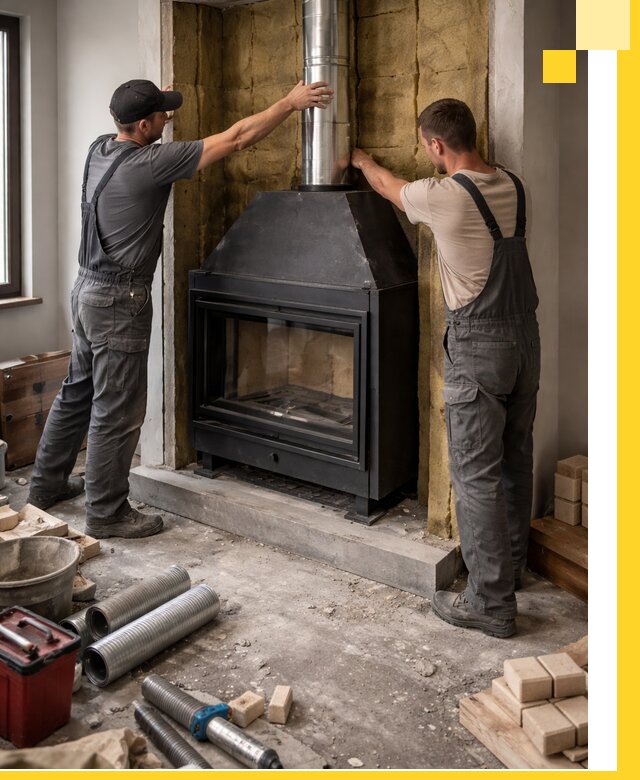 Изготовление и монтаж закрытых каминов в Чите под ключ