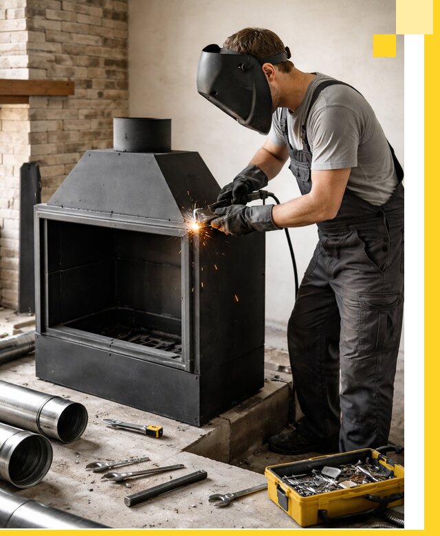 Продажа и установка металлических каминов в Чите под ключ