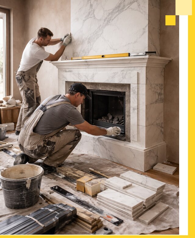 Отделка каминов в Чите качественные облицовочные работы