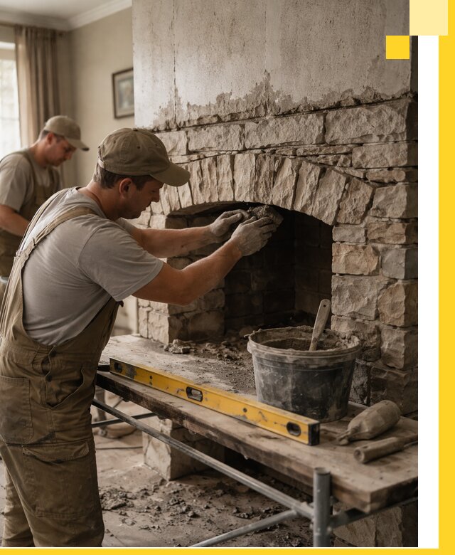 Изготовление каминов под ключ в Чите, монтаж и отделка