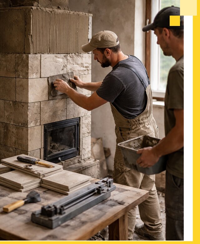 Профессиональная облицовка печей в Чите: керамика и камень