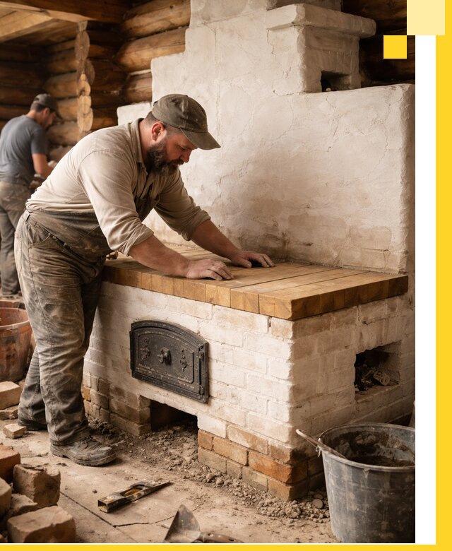 Проектирование и установка русской печи с лежанкой в Чите