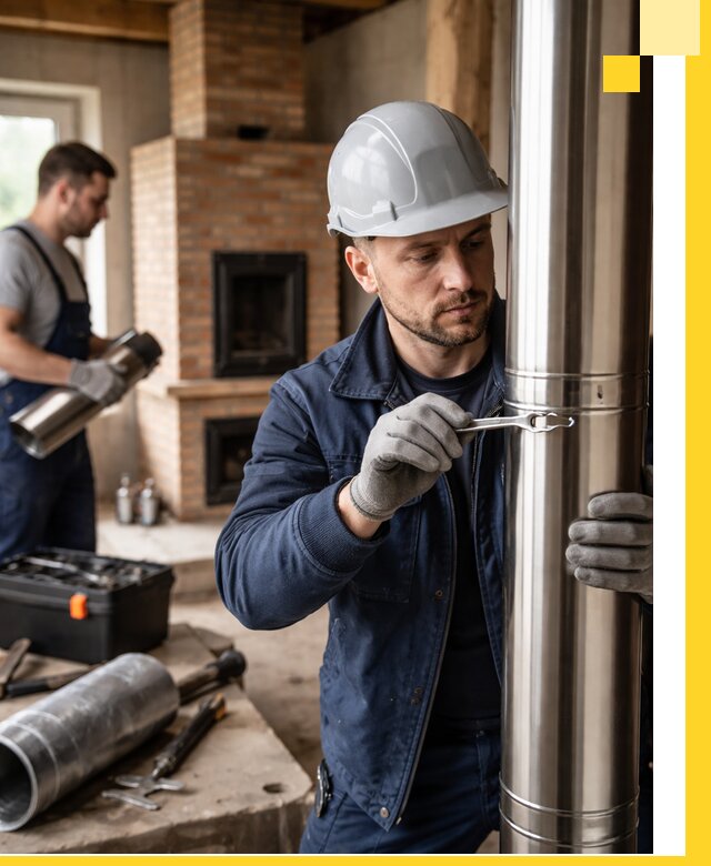 Профессиональный монтаж дымоходов для печей в Чите