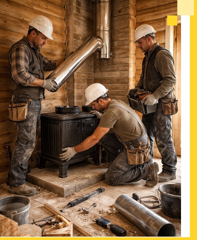 Профессиональный монтаж банных печей и дымоходов в Чите