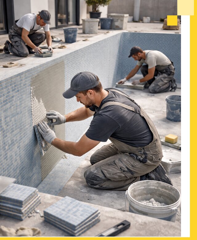 Облицовка бассейнов в Чите плитка мозаика гидроизоляция