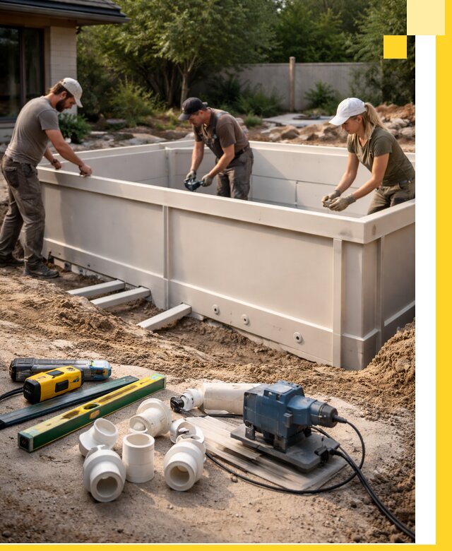 Установка полипропиленовых бассейнов под ключ в Чите