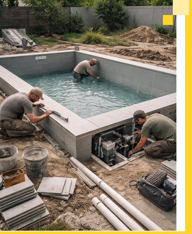 Строительство и монтаж бассейнов для дачи под ключ в Чите