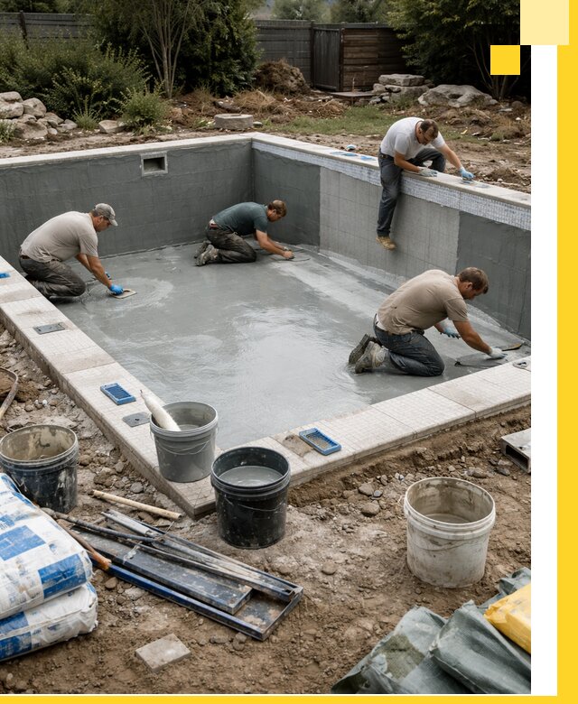 Изготовление и монтаж чаши бассейна под ключ в Чите