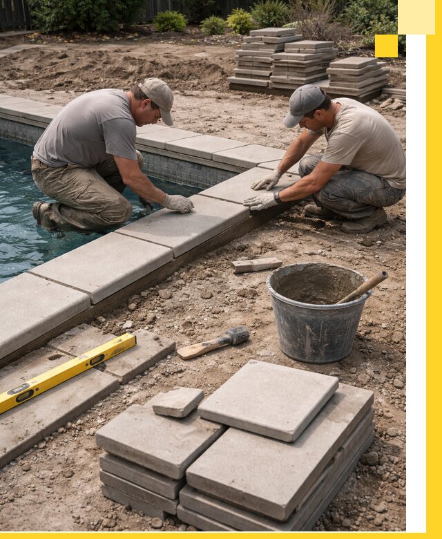 Установка и изготовление копингового камня для бассейнов в Чите