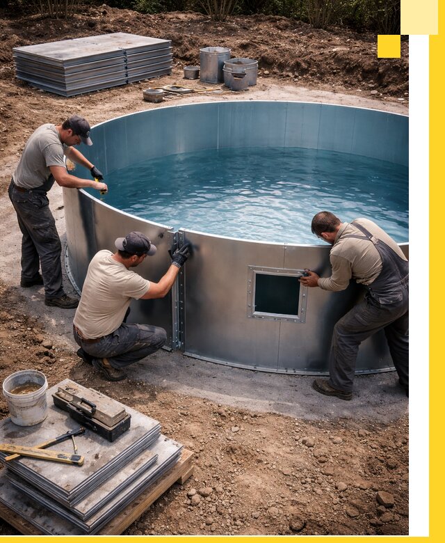 Круглые бассейны под ключ в Чите проектирование и монтаж