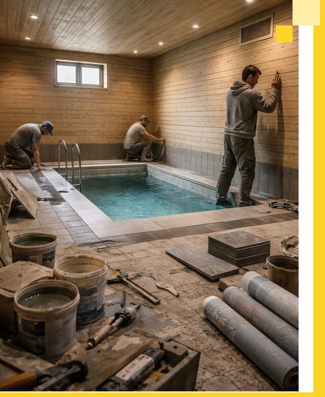 Строительство бани с бассейном и сауной под ключ в Чите