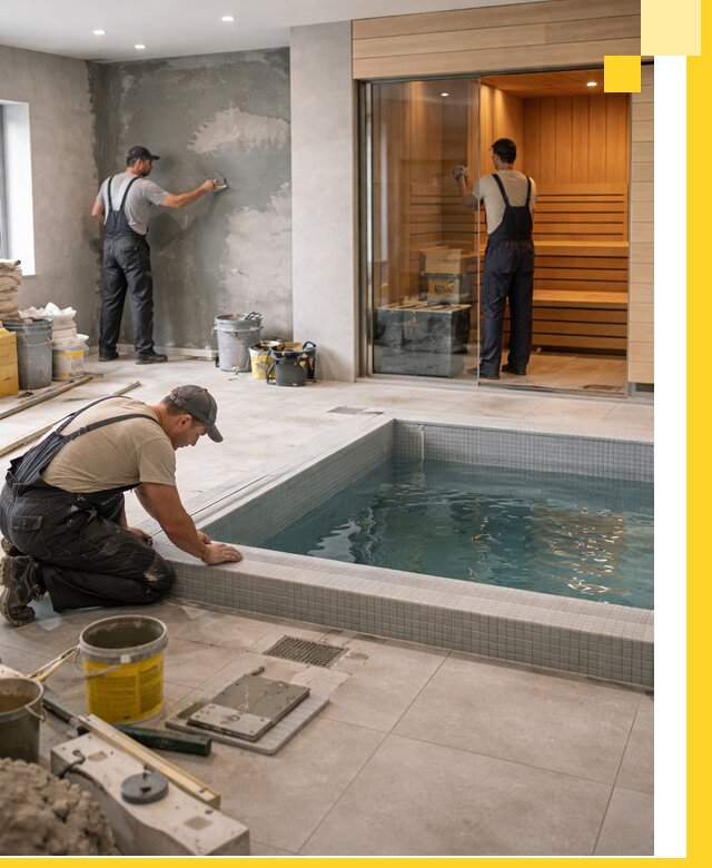 Проектирование и строительство сауны с бассейном в Чите