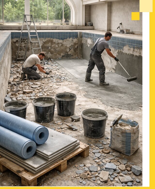 Реконструкция бассейнов в Чите: ремонт, гидроизоляция