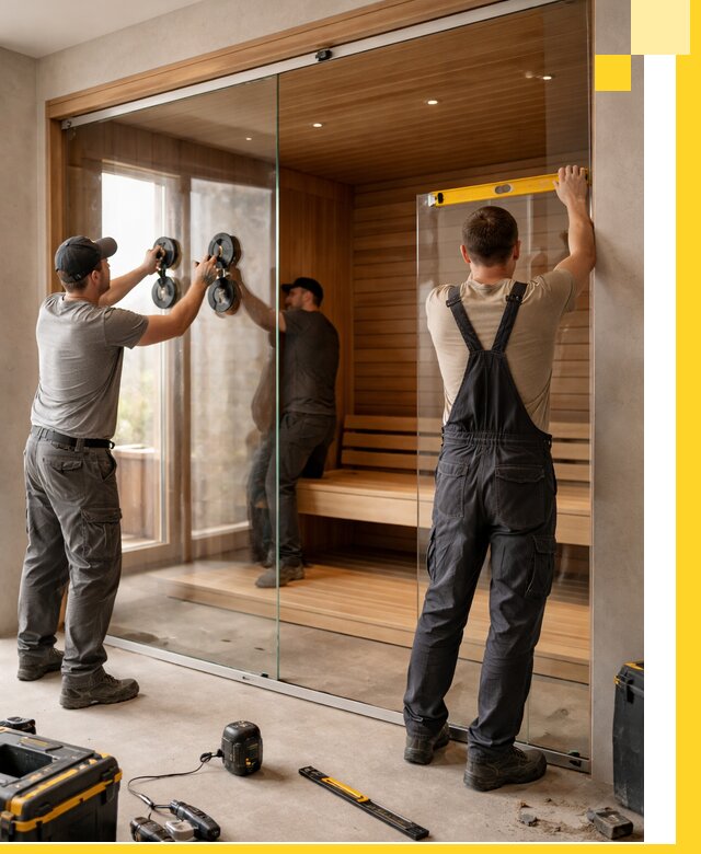 Производство и монтаж стеклянных саун под ключ в Чите