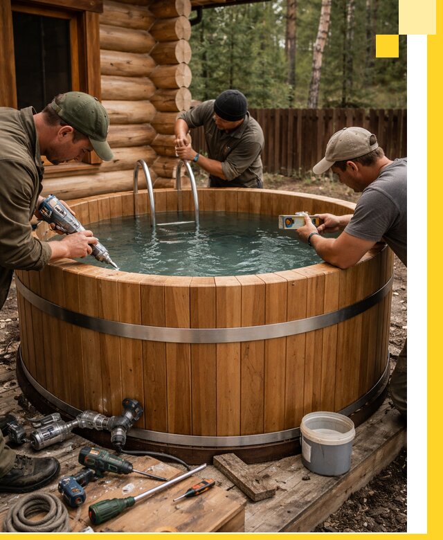 Строительство бань с купелью под ключ и отделкой в Чите