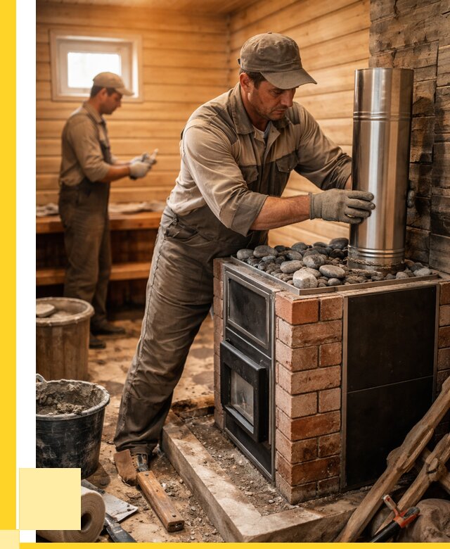 Монтаж печи в бане под ключ в Чите от 20700 р. | ЭриданЧта