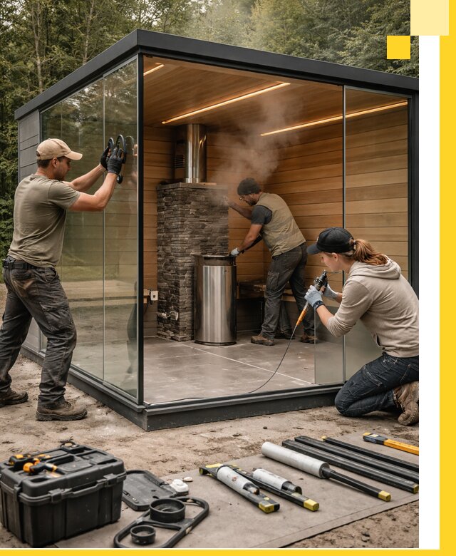 Проектирование и строительство стеклянных бань в Чите