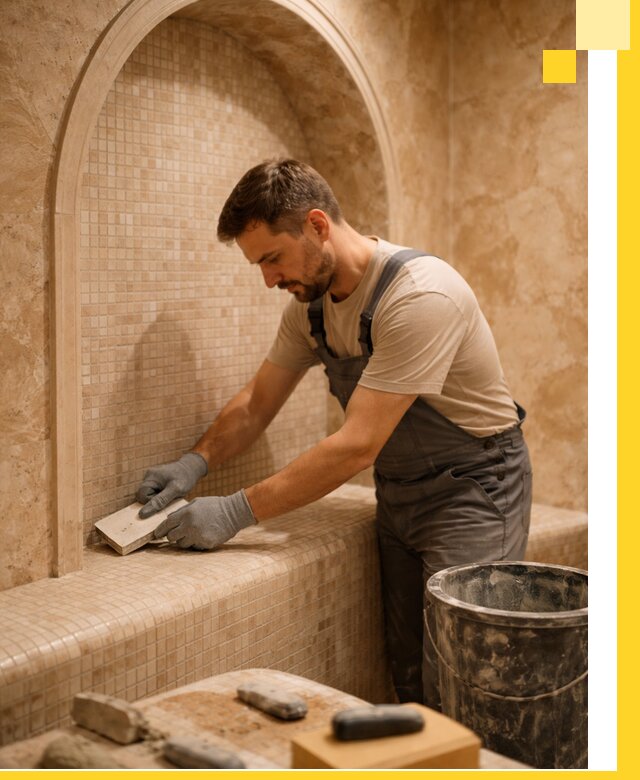 Профессиональная отделка хамамов с мозаикой под ключ в Чите