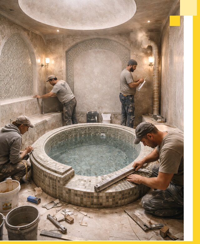 Профессиональное строительство хамама с бассейном в Чите под ключ