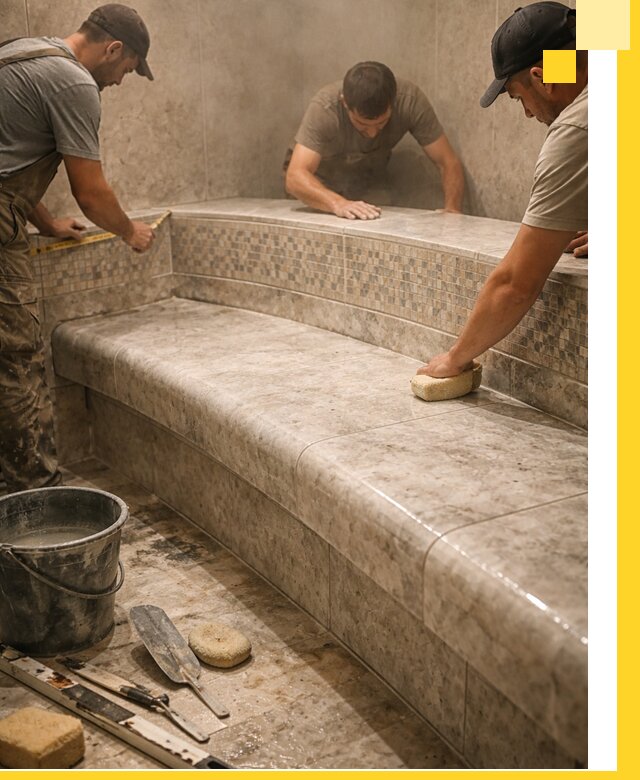 Изготовление и установка сидений для хамама в Чите